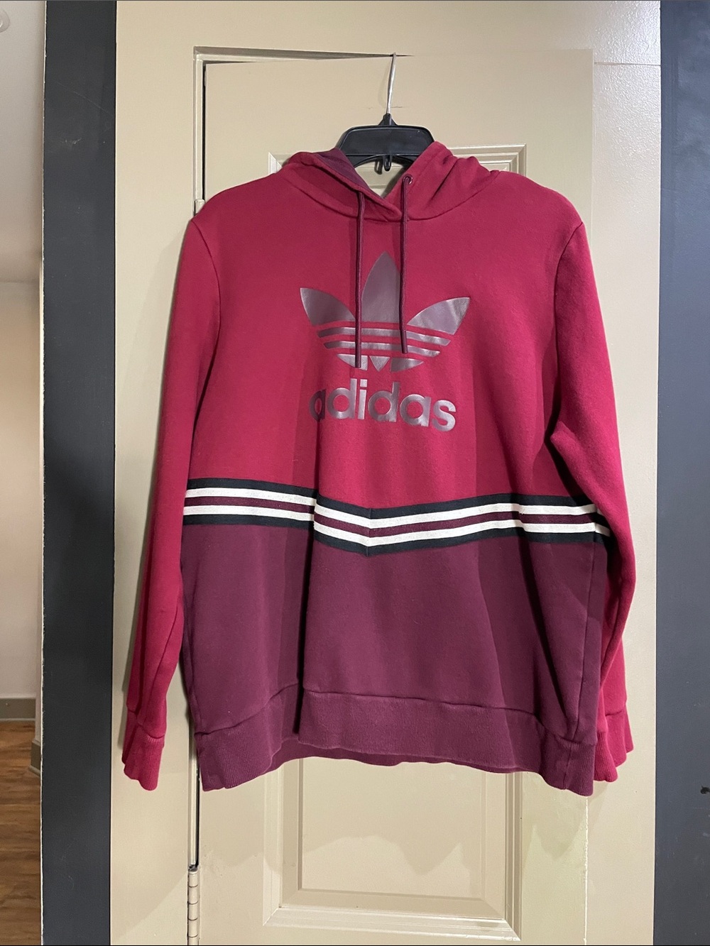 adidas Maroon & Burgundy Trefoil Hoodie